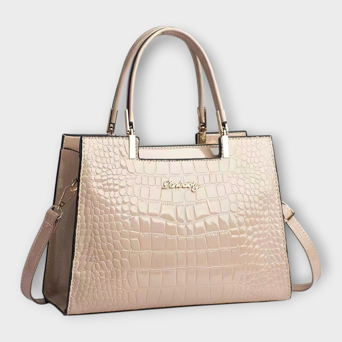 Maison Verdelle -  Shiny Crocodile Skin Pattern Handbag