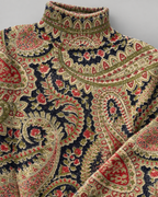 Nicolia™ | Vintage Floral Knit Turtleneck Sweater