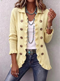 Orlane | Ribbed Knit Ruffle Jacket in Cream