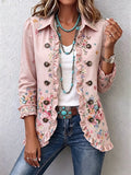 Martine | Floral Ruffle Jacket in Pink