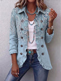 Émilie | Vintage Paisley Ruffle Jacket in Sky Blue